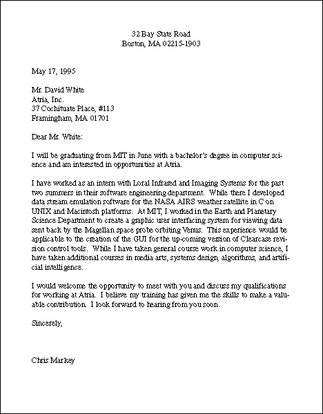 business letter format example. COVER LETTER FORMAT SPACING